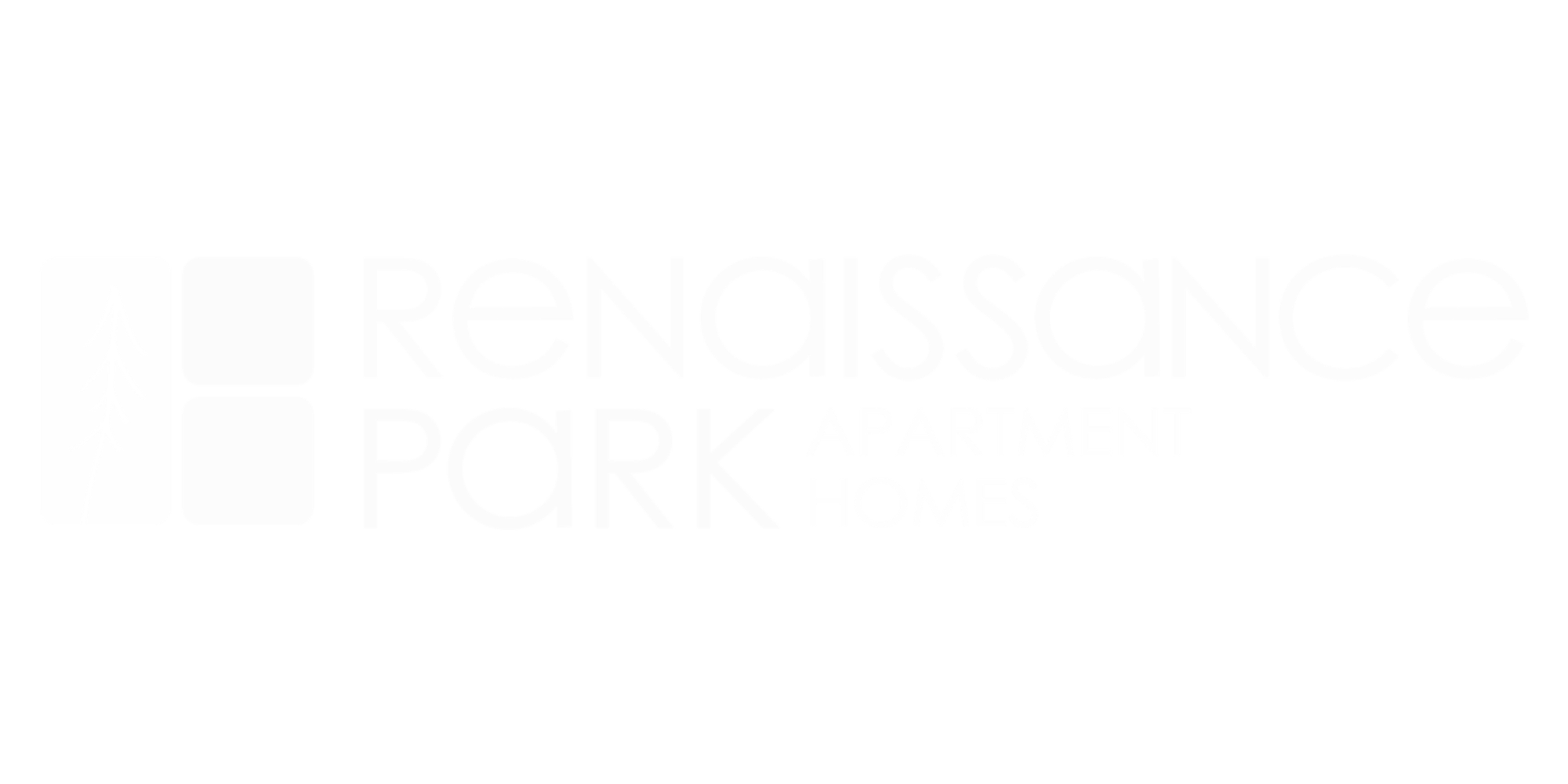 A black and white logo for Renaissance Park Apartment Homes.